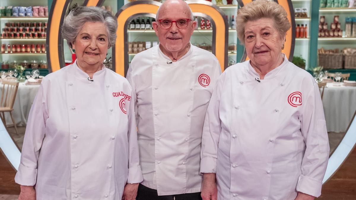 Guadalupe Fiñana, José Catalán y la zamorana Aurelia Matellán, de MasterChef Abuelos.