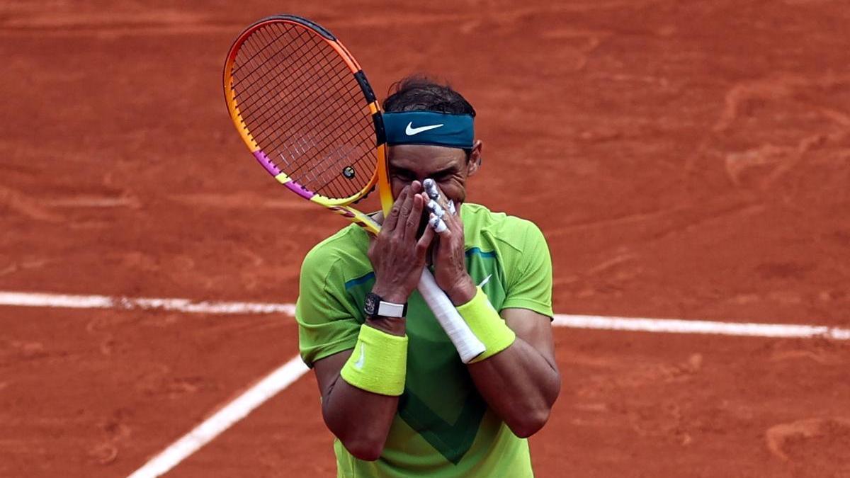 Nadal celebra su triunfo en Roland Garros