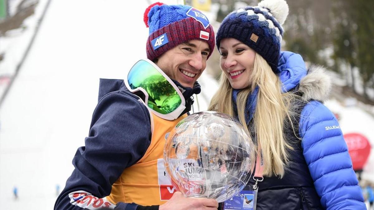 Kamil Stoch y su mujer