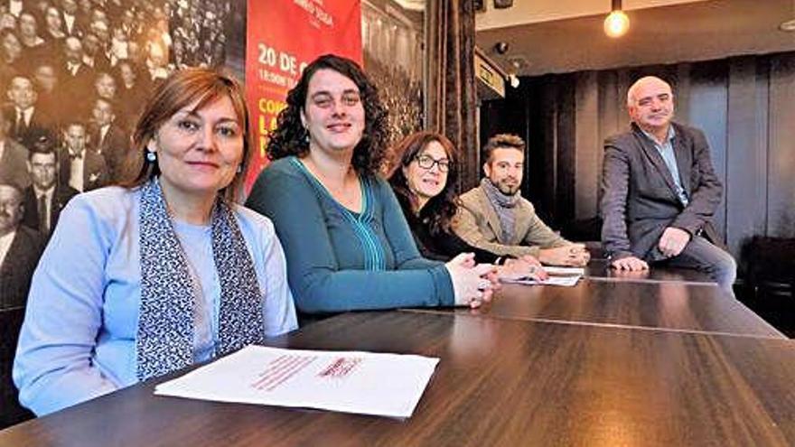 Llumà, Prat, Romero, Perarnau i Garcia en la presentació de la gala, ahir