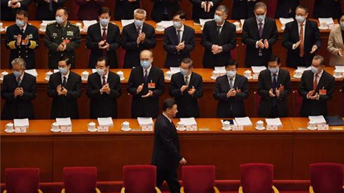 El presidente chino, Xi Jinping, a su llegada a la Asamblea.