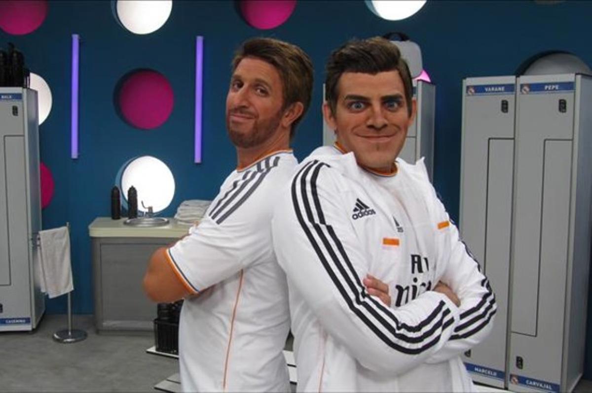 Gareth Bale (David Verdaguer) i Sergio Ramos (Jordi Ríos), en un gag del programa d’humor ’Crackòvia. Gareth Bale (David Verdaguer) i Sergio Ramos (Jordi Ríos), en un gag del programa d’humor ’Crackòvia.