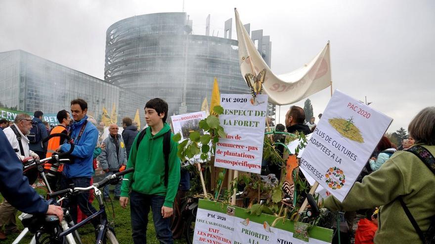 Agricultores españoles se manifiestan en Estrasburgo por el alto precio de los fertilizantes