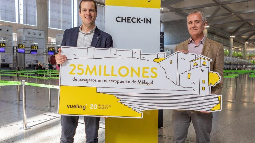 Vueling alcanza 25 millones de pasajeros en Málaga y aspira a mejorar su cuota de mercado