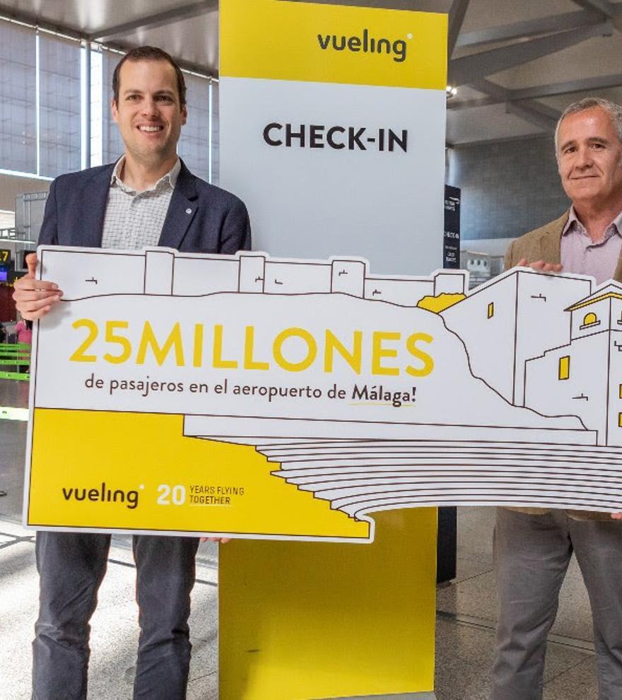 Vueling alcanza 25 millones de pasajeros en Málaga y aspira a mejorar su cuota de mercado