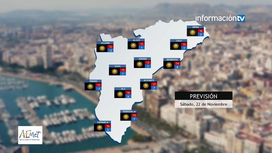 Previsión meteorológica para el fin de semana 22-23 de noviembre