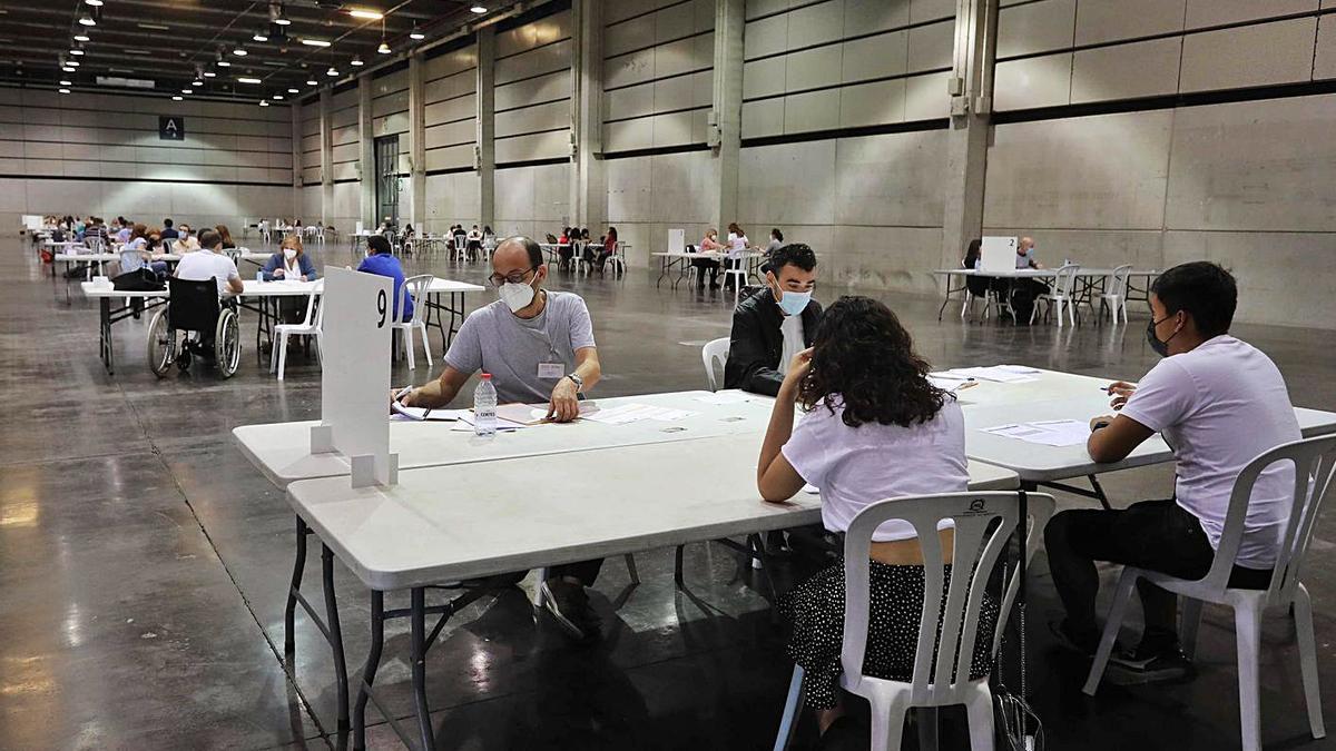 Un momento del desarrollo de las pruebas, ayer por la tarde, en Feria Valencia. | JM LÓPEZ