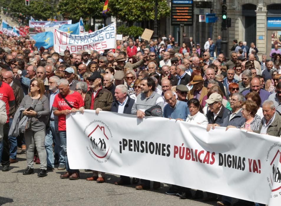 Manifestación de los pensionistas en Oviedo