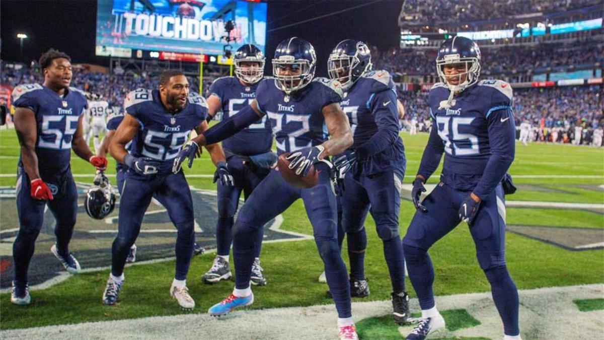 Los Titans celebrando uno de los 'touchdowns' de Henry
