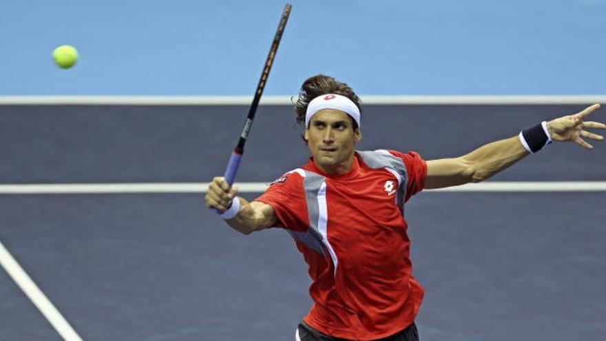 David Ferrer durante la disputa de la final del Valencia Open 500 de 2012.