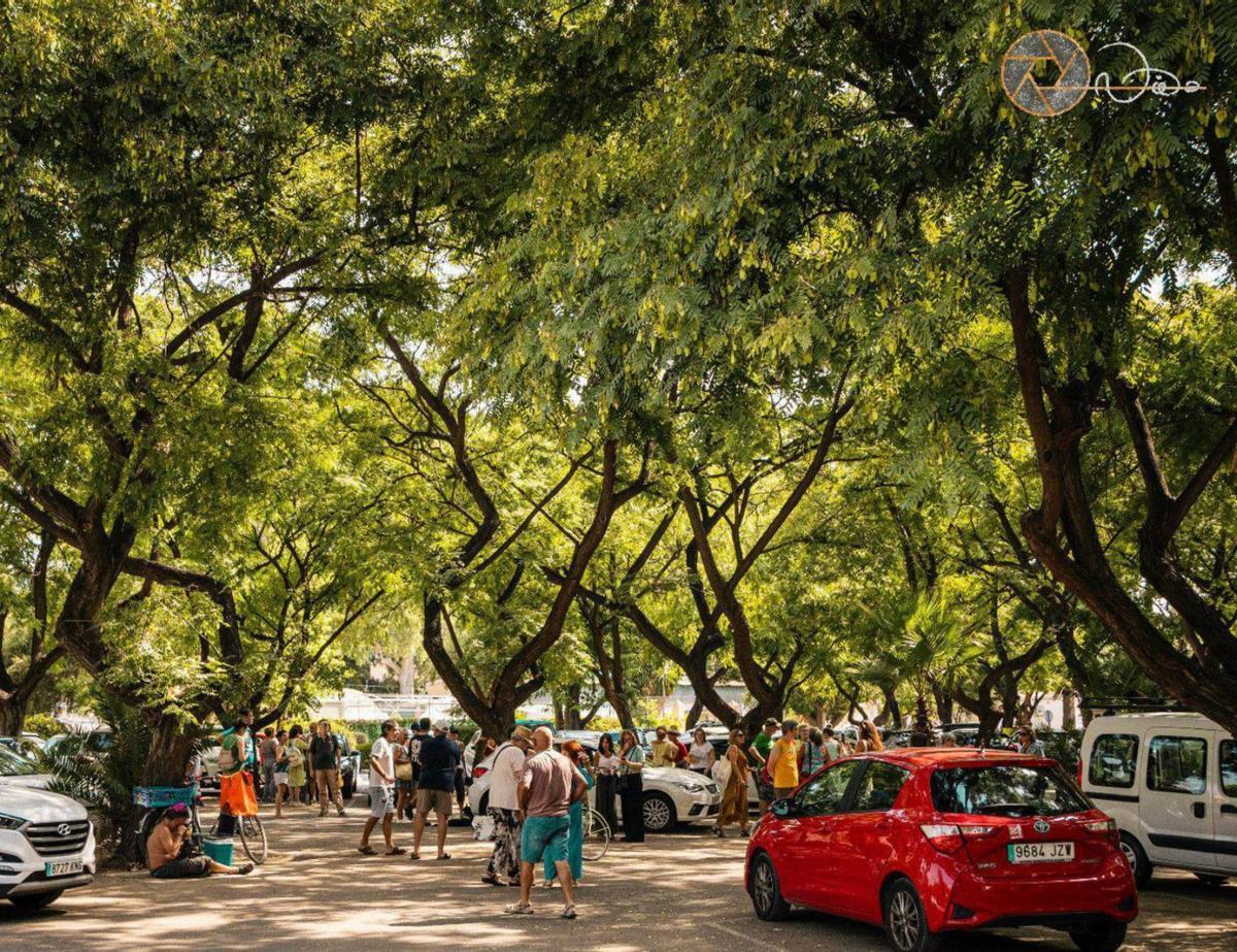 Concentración ciudadana en la arboleda del Hospital Civil. | LA OPINIÓN