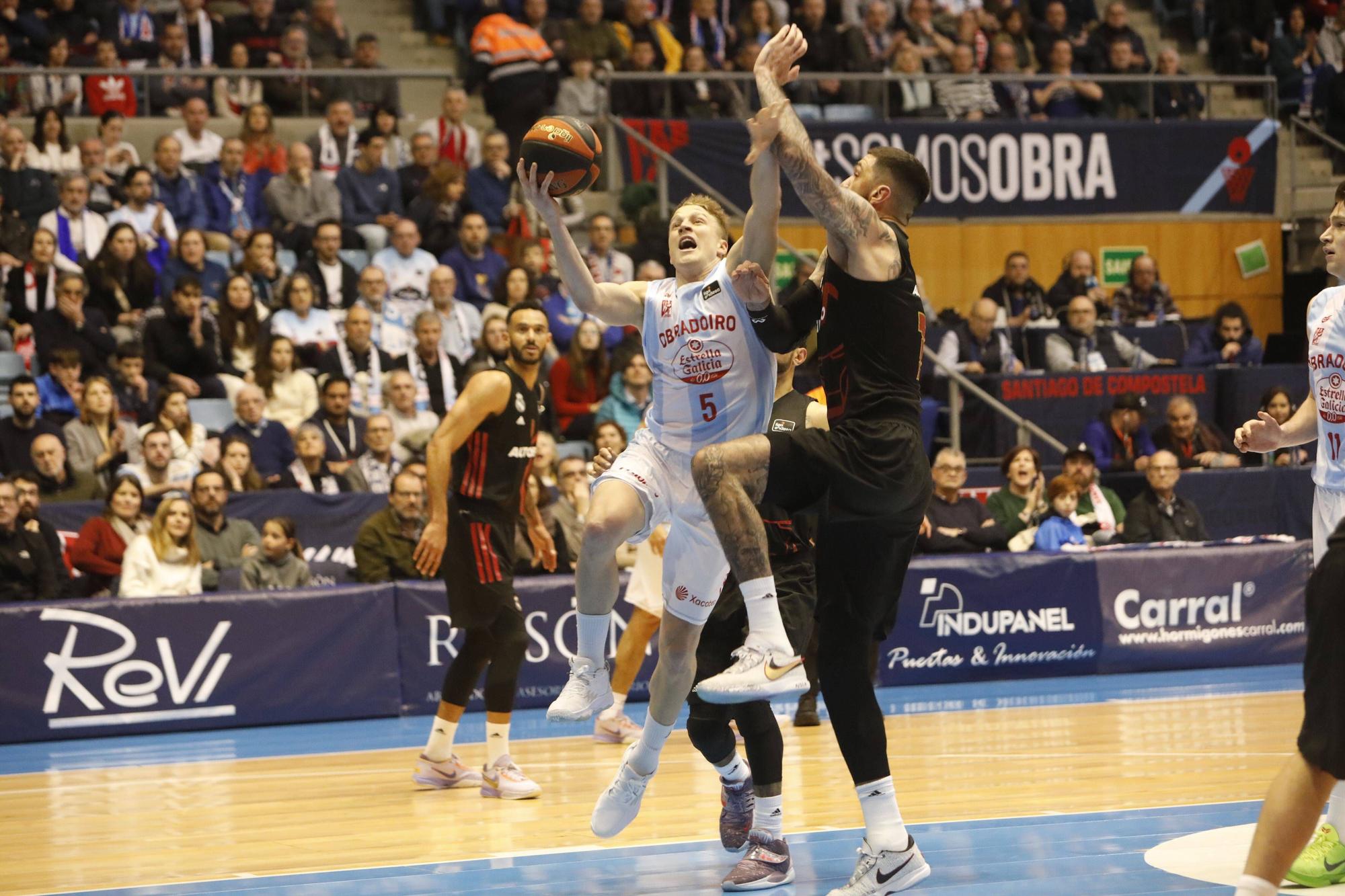 El Obradoiro cae ante el líder de la ACB: Obradoiro 78 - 84 Real Madrid