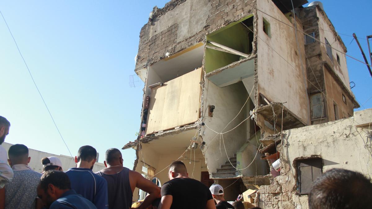 Imagen de archivo de un edificio que acabó colapsando en Líbano.