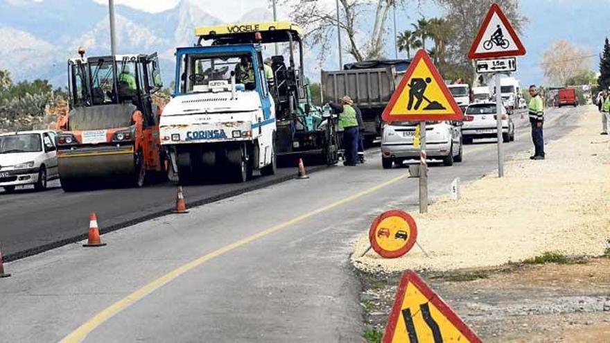 Obras en la carretera de Sóller