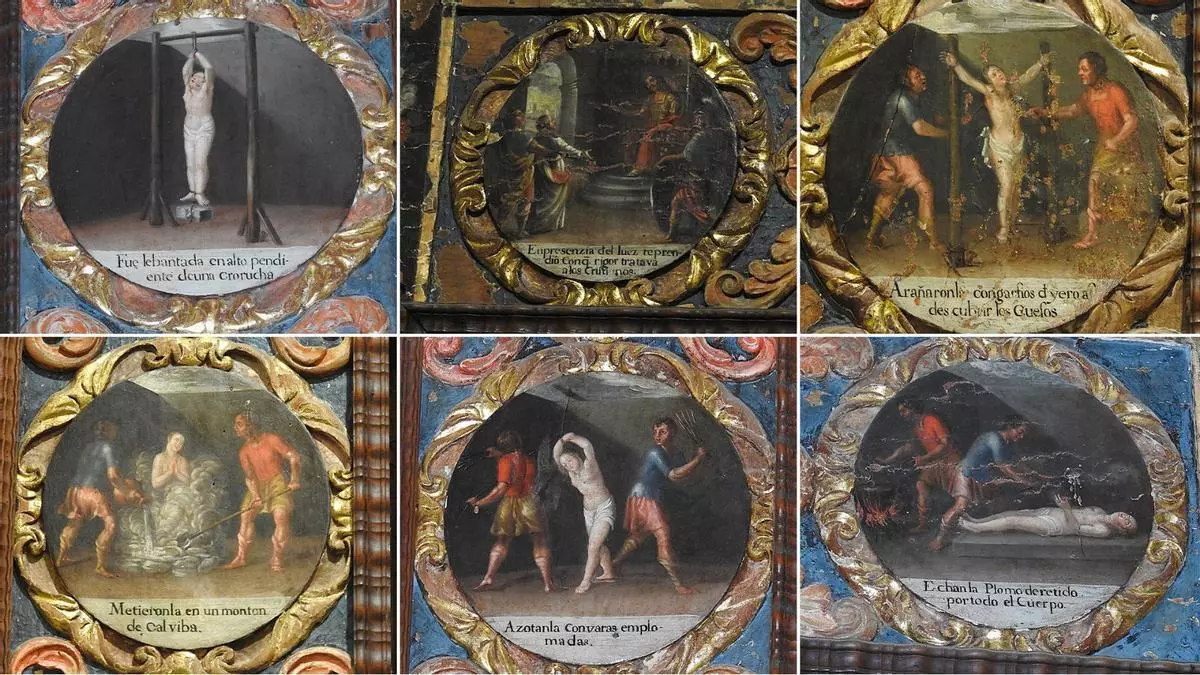 El martirio de Santa Olaya se esconde en la colegiata San Juan Bautista de Gijón