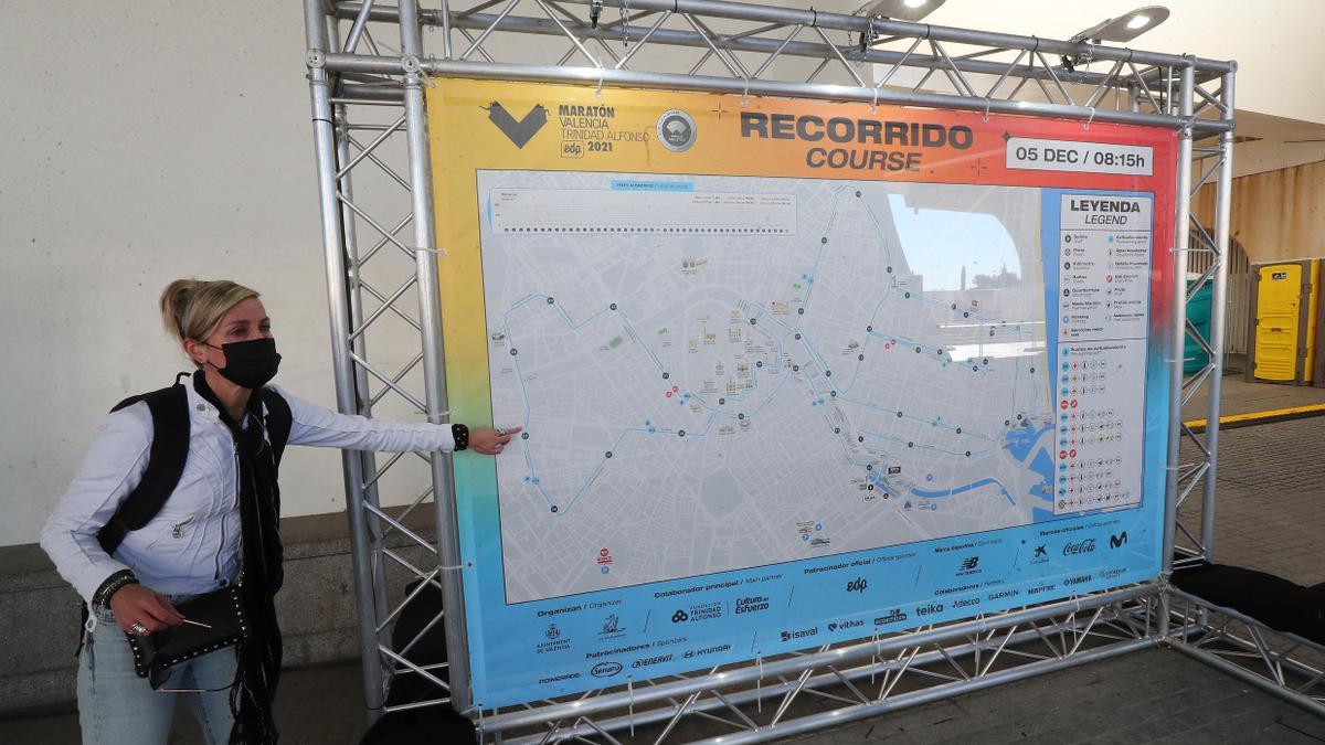 Plano del recorrido instalado en ExpoDeporte