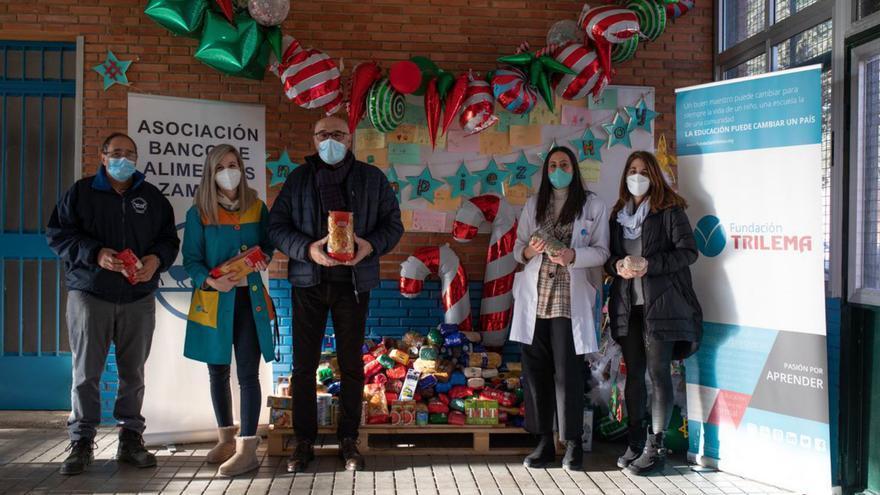 Los alumnos del colegio Trilema donan productos al Banco de Alimentos de Zamora