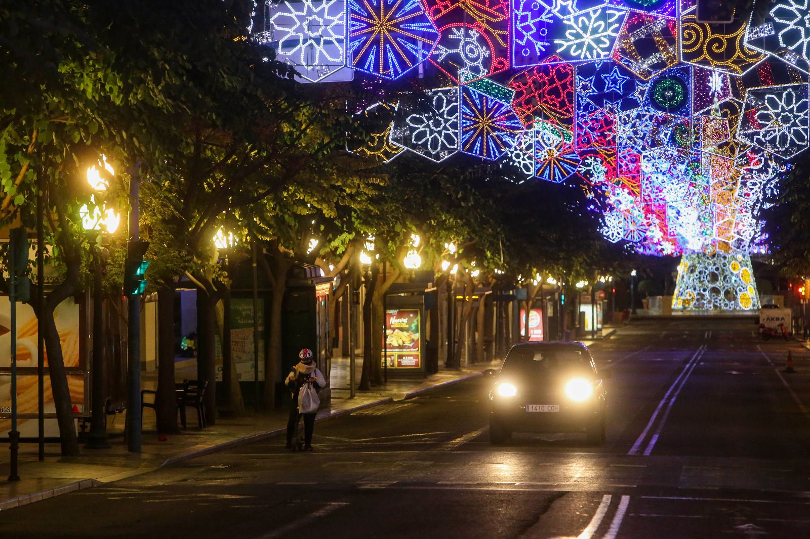 Alicante, vacía durante la Nochevieja del año Covid