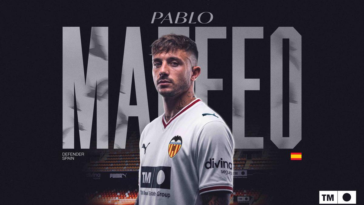 Pablo Maffeo con la camiseta del Valencia CF