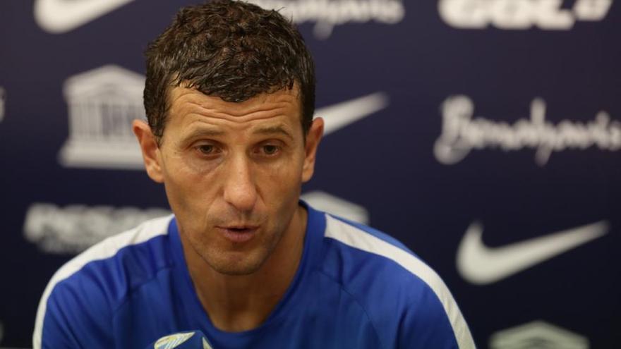 Javi Gracia, ayer en la sala de prensa del Estadio de Atletismo.