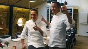 Javier y Sergio Torres, en el restaurante Dos Cielos de Madrid, inaugurado este jueves.