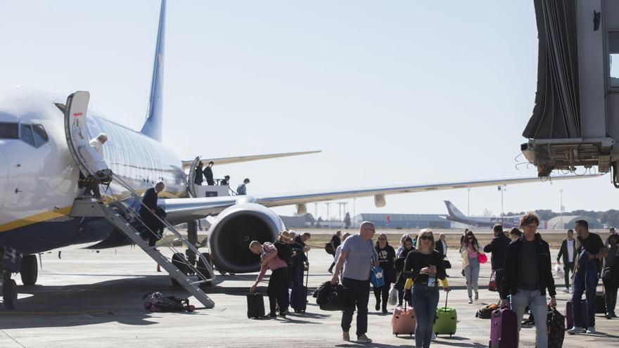 Aparato de Ryanair, en València