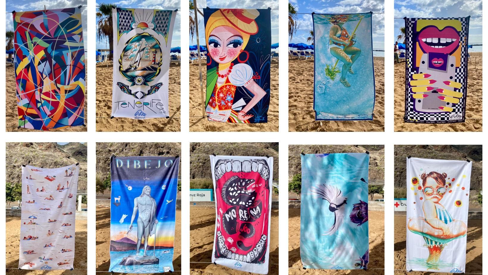 Exposición de toallas en Las Teresitas