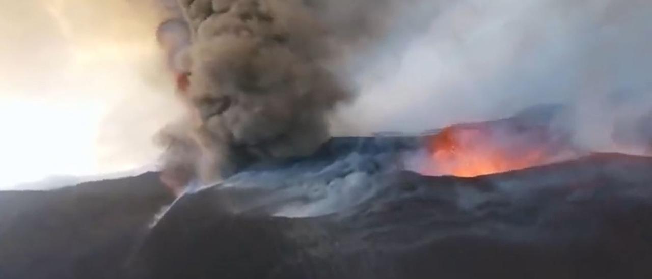 Impactante vídeo del volcán de La Palma tomado con un dron
