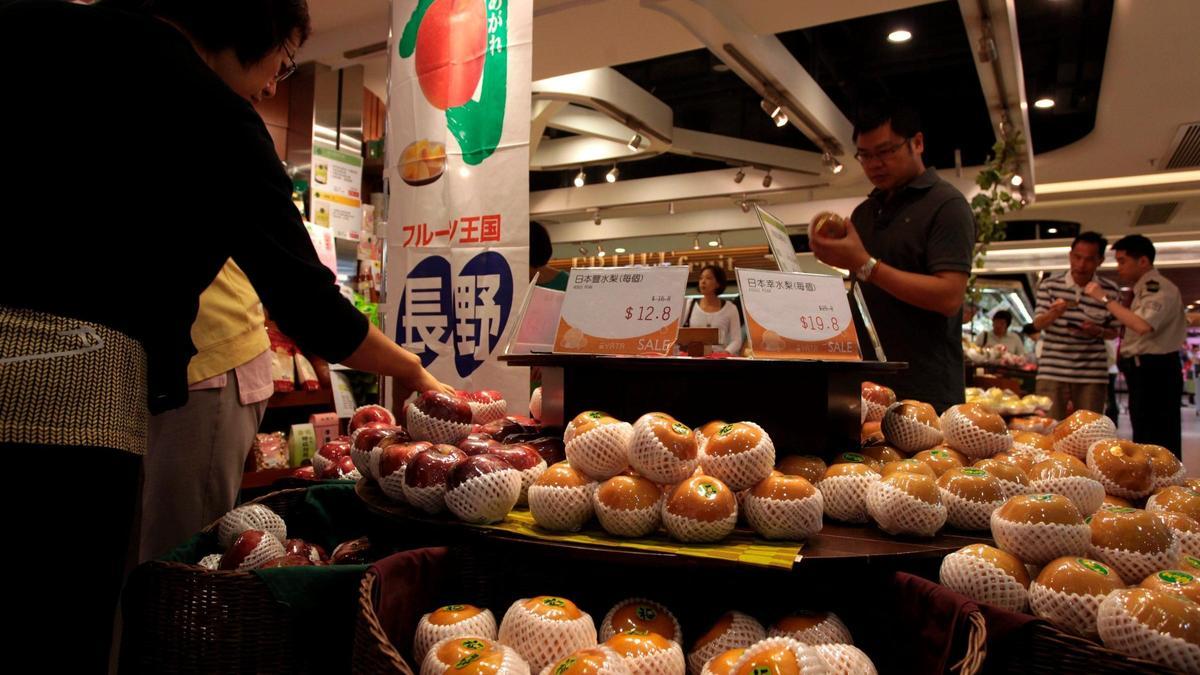 Un mercado de alimentos en China.