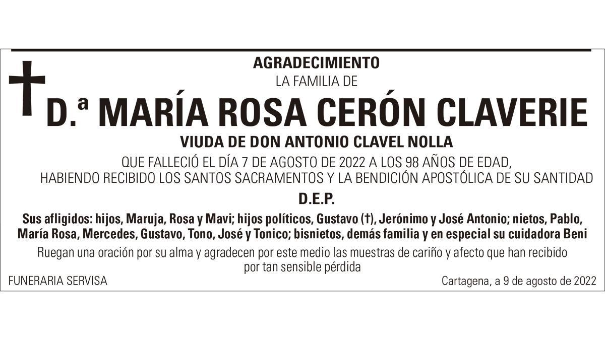 Dña. María Rosa Cerón Claverie