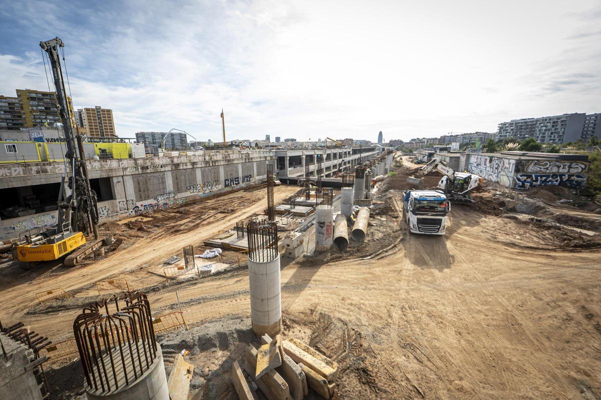 Así están las obras de la futura estación de la Sagrera