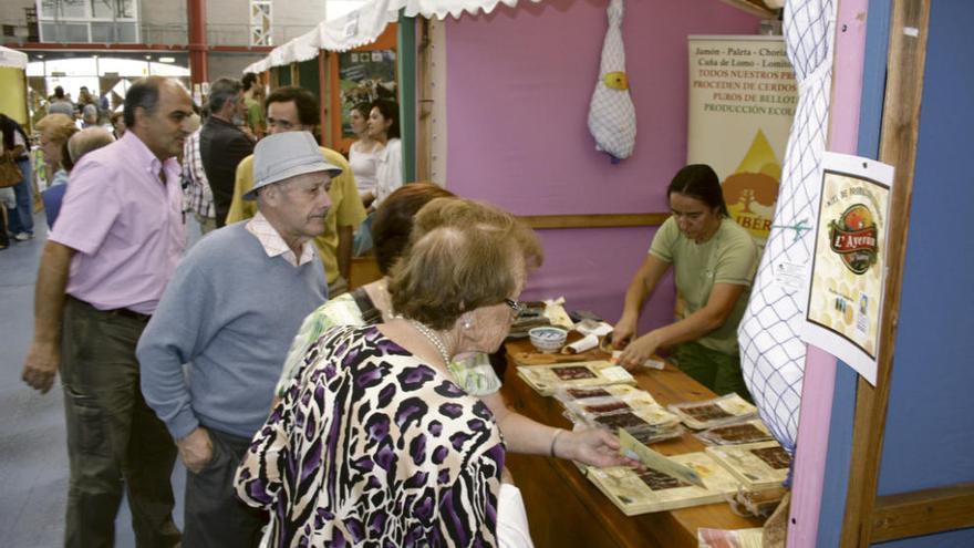 Visitantes en un expositor de una pasada edición de la feria &quot;Eco21&quot; de Vegadeo.