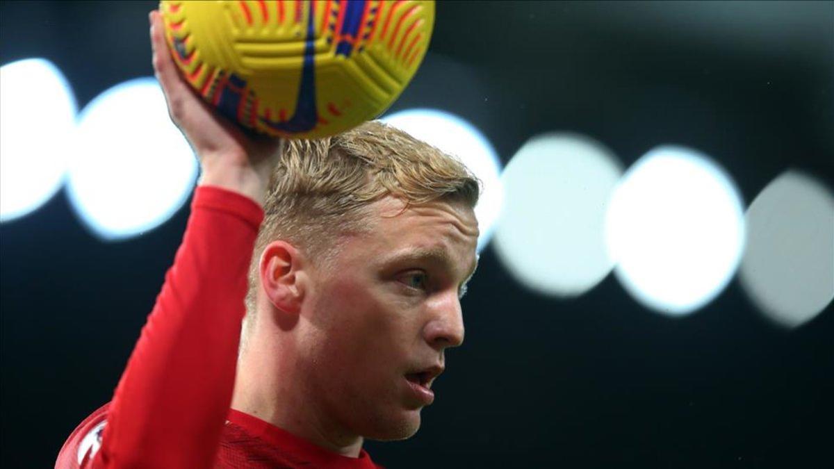 Van de Beek durante un partido con el Manchester United