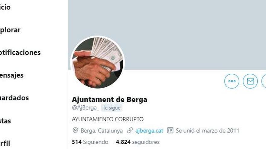 La nova capçalera del compte de Twitter de l&#039;Ajuntament de Berga