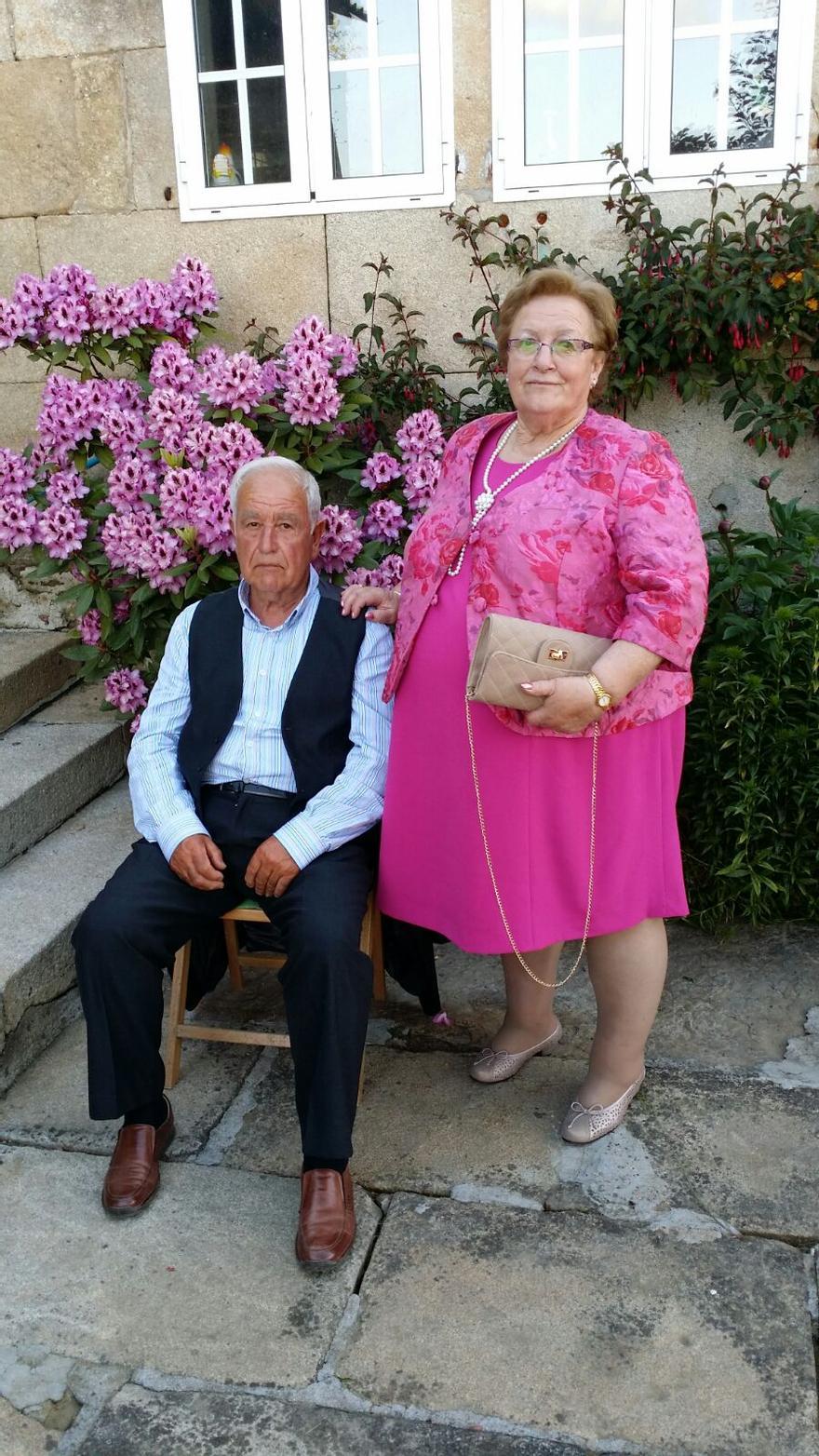 Maruja Troitiño co seu home, falecido no 2018.