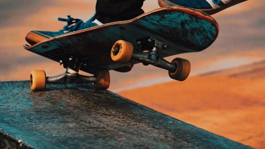 He goes out on a skateboard and ends up being treated by the ambulance