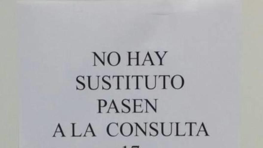 Cartel en una consulta de la part forana.