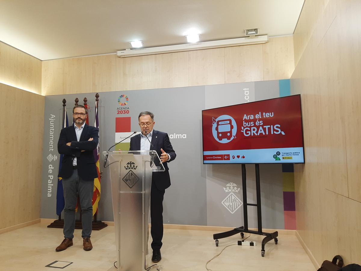 El conseller Marí y el alcalde, José Hila, han presentado este mediodía la medida.