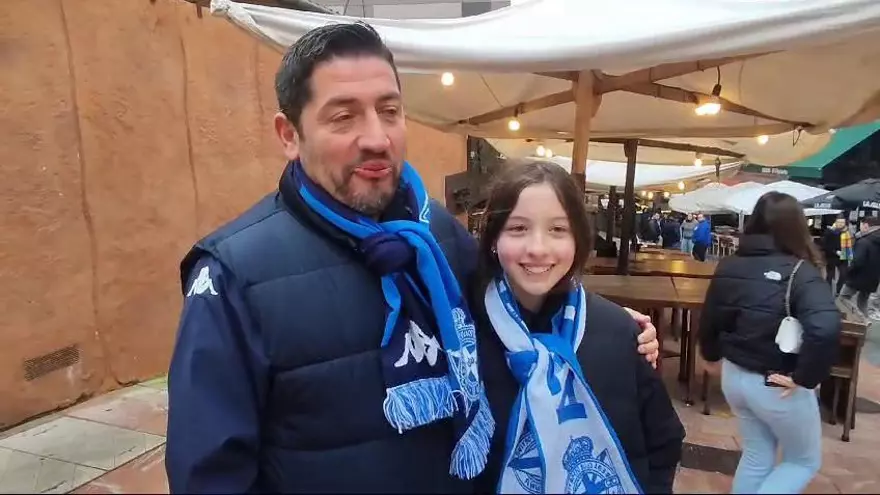 Fran y Vega se desplazaron a Oviedo para disfrutar del partido del Dépor