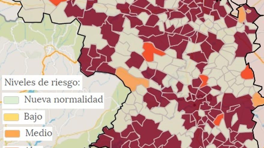 Mapa de contagios por municipios