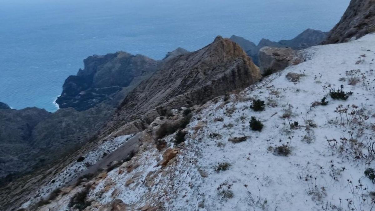 Nieve en Mallorca, en lo alto del Puig Major