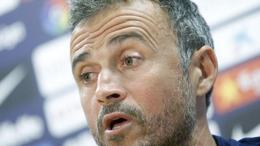 Luis Enrique, en rueda de prensa.