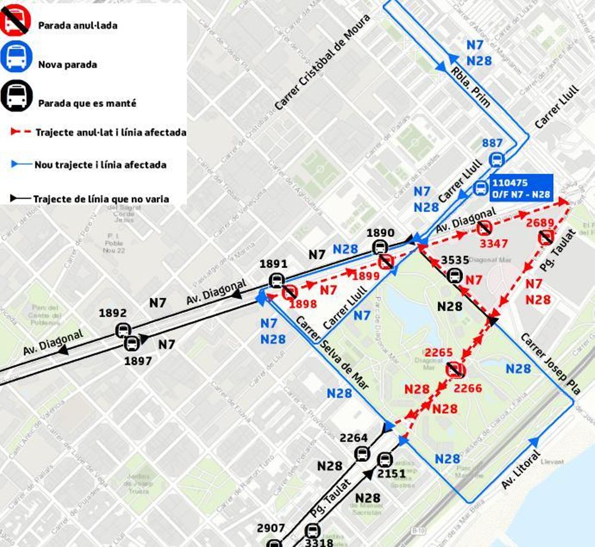 Servicio de autobús modificado por el Cruïlla