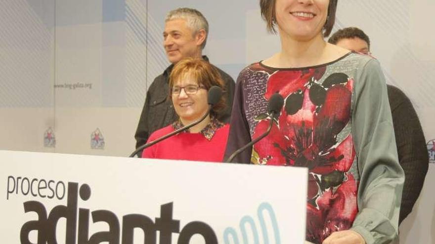 Ana Pontón, ayer, en la presentación del proceso &#039;Adiante&#039;.