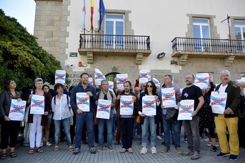 Protesta en A Coruña en defensa del gallego