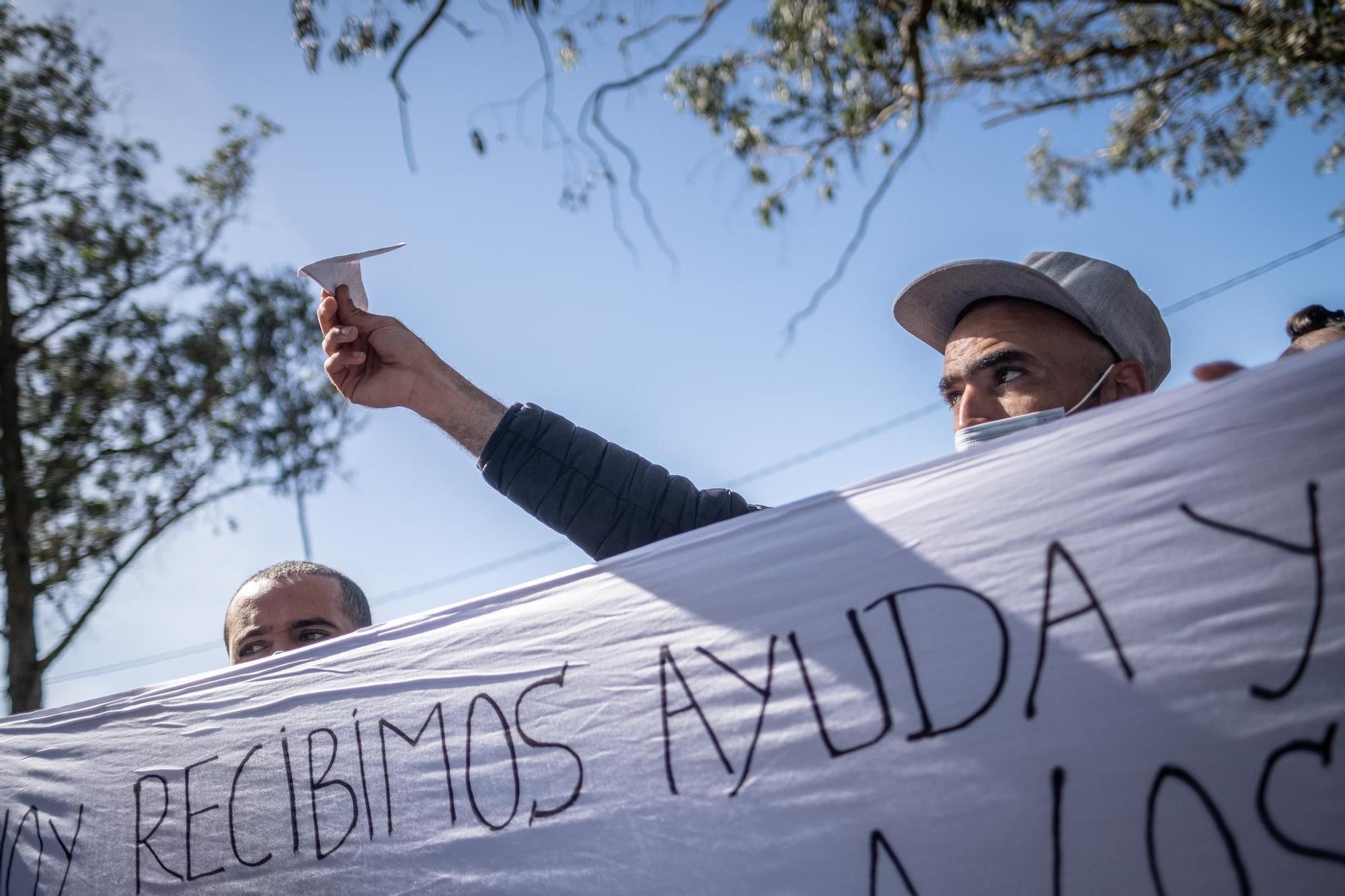 Protestas de migrantes en Las Raíces