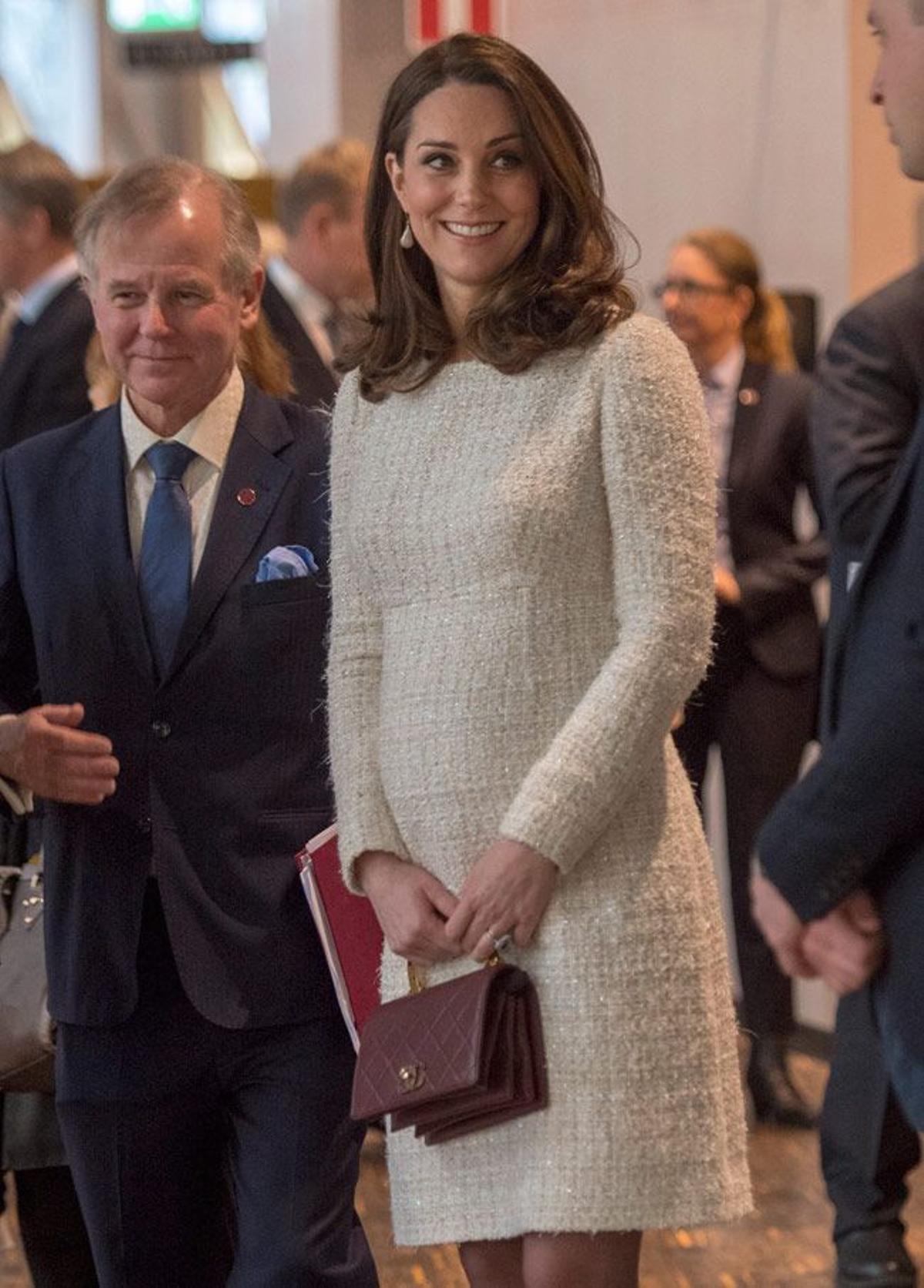 Kate Middleton, de blanco en Suecia