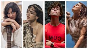 De izquierda a derecha, Lorena Álvarez, Rosalía, Guitarricadelafuente y Amaia