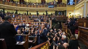 Pedro Sánchez, antes de su intervención