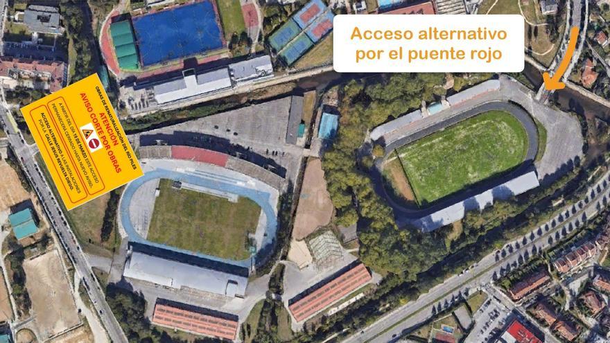Cambios en el acceso en coche a Las Mestas por la obra en el río Piles